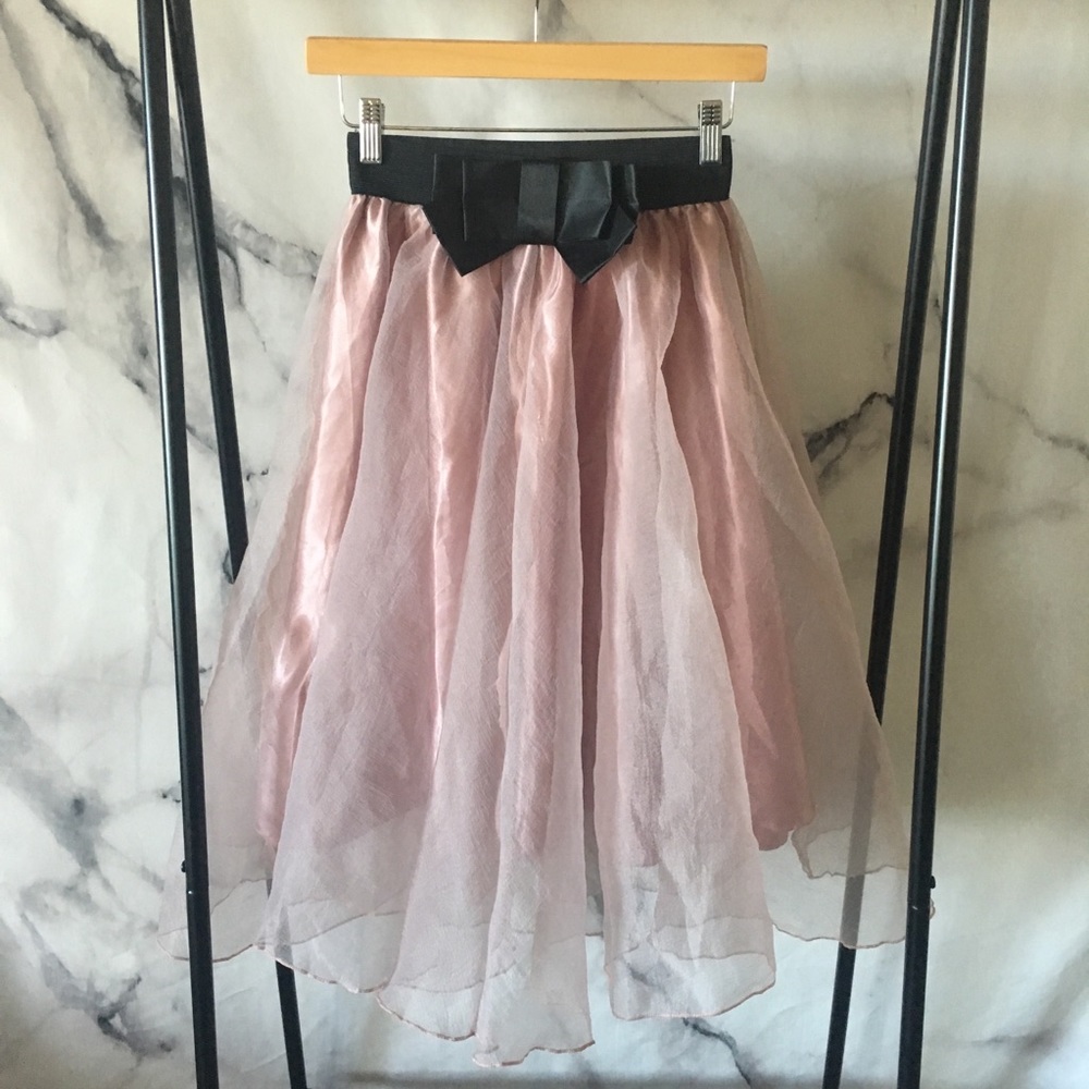Pink Ballerina Tutu skirt with bow - Size S